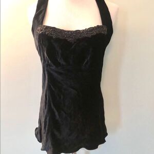 🆕 [Margaret O’Leary] Black Velour Beaded Top Sz: S